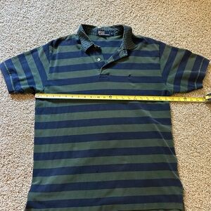Ralph Lauren Green and Blue Striped Polo Shirt